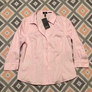 JONES New York NWT Pink Button Down Blouse Size M